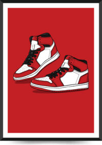 sneakers in red poster