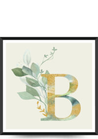 plakat med bogstavet B og planter