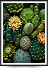 kaktus i farver på plakat