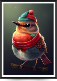 plakat af fugl med hat