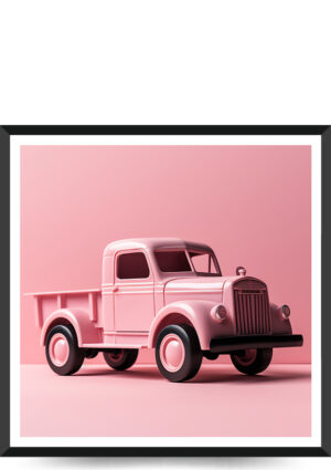 plakat lyserød legetøjsbil