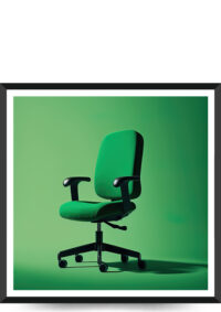 plakat med grøn kontorstol