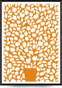 orange plakat med mønster