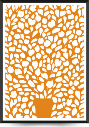 orange plakat med mønster