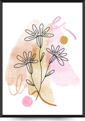 grafisk plakat med bohemian blomst